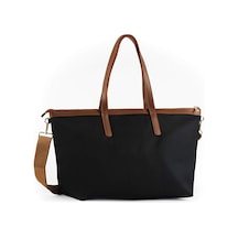 Faik Sönmez Suni Deri Detaylı Tote Bag Çanta Büyük W26cnt008 Uw26cnt00810 Siyah