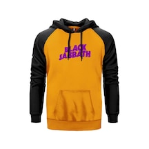 Black Sabbath Purple Yazı Sarı Renk Reglan Kol Sweatshirt Sarı