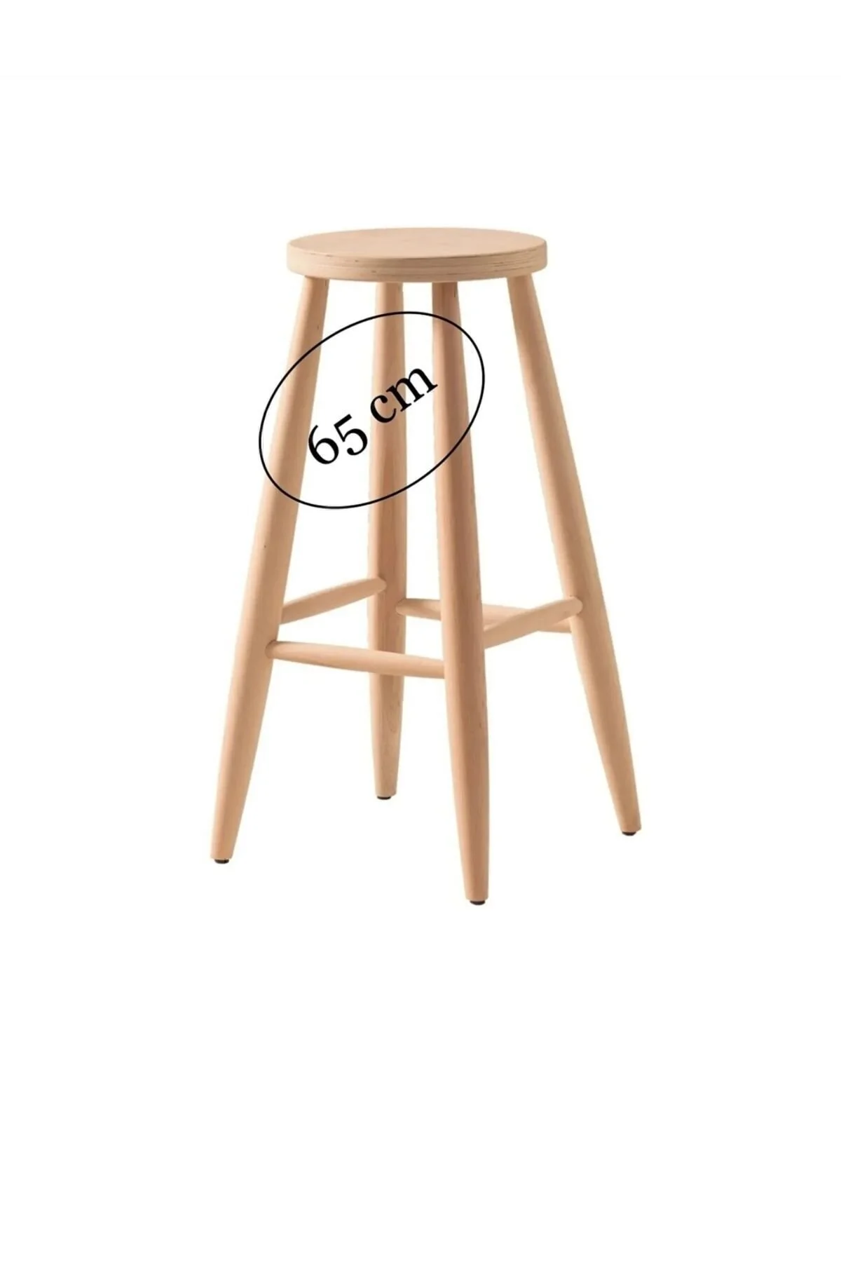 Clk Home Ahşap 65 Cm Yuvarlak Bar Tabure Sandalye Ahşap