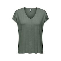 Only Onlcarrıe S/s Stıtch Glıtter Top Jrs Kadın Yeşil T-shirt - 15369279