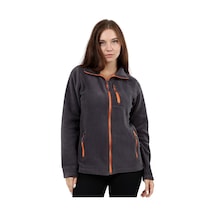 Genıus Store Store Kadın Polar Tam Fermuarlı Outdoor 3 Cepli Spor Polar Ceket Füme