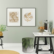 Bluehomeconcept Adawall Yeşil Palmiye Yaprak Detaylı Puf