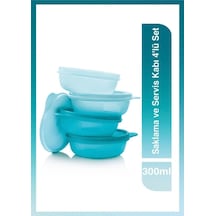 Tupperware Saklama Ve Servis Kabı 4 Lü Set 300 Ml Mavi Mavi
