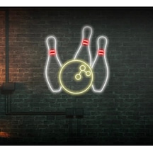 Bowling Topu Ve Lobutu Şekilli Neon Tabela Sarı
