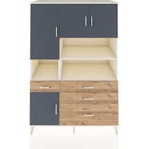 Kronos Dolap 9 Raflı 4 Çekmeceli 4 Kapaklı 132x59x195 Aytaşı-antrasit/çam Antrasıt/atlas Çam