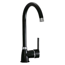 Euromix Megamix Delta Kuğu Mutfak Eviye Lavabo Bataryası Siyah