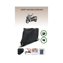 Siyah Arka Çanta Ve Kilit Uyumlu Piaggio X10 350 Uyumlu Motor Brandası