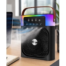 Hubrendy Tekno Mini Klima Fan Buharlı Soğutucu Rgb Led Işıklı Taşınabilir Masaüstü Fan
