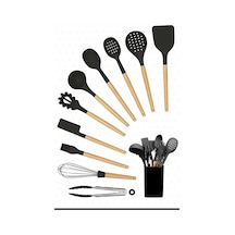 Nannoo Then Silikon Spatula Mutfak Seti 11 Parça Siyah Diğer