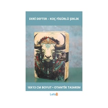 Renkli Otantik Koç Tasarımlı Deri Defter Model 2 Çok Renkli