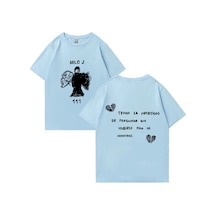 Flood Of Style Rapçi Milo J T Shirt 111 Albümü Merch Baskı T-shirt Erkekler Kadınlar Saf Moda Kalça Hopt-shi Mavi