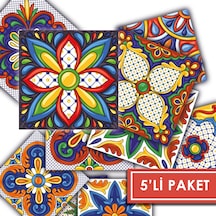Kendinden Yapışkanlı Karnaval Desenli Pvc Karo 10x10 Cm 5 Li Paket
