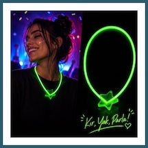 Bezos Fosforlu Yıldız Parti Kolyesi Neon Işıklı Kolye Yeşil Renk Ob Diğer