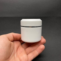 50 Ml Plastik Krem Kutusu , 50 Cc Beyaz Renkli Kapaklı Krem Kavanozu X 3 Adet
