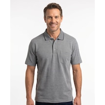 Özeniş Erkek Polo Yaka Regular Fit Baba Cepli %100 Pamuk Şık Tasarım Kagi T-shirt Gri