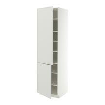 Mutfak Boy Dolabı , Aspudden Açık Gri, 60x60x220 Cm, 2 Kapaklı Ve 6 Raflı
