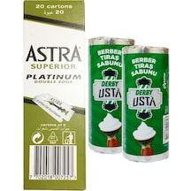 Astra Jilet 100'lü + Derby Usta Berber Tıraş Sabunu 2 x 75 G
