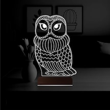 Luvivia Baykuş Tasarım 3d Lamba - Masa Gece Lambası V5 Şeffaf