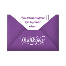 Teşekkür Kartı , Sipariş Kartı , Tebrik Kartı, Paketleme Kartı, Kargo Kartı, Not Kartı 100 Adet - Mor - 172