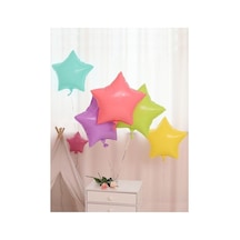 18 Inç Makaron Yıldız Folyo Balon Lila Mavi
