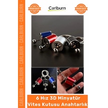 Anahtarlık Şık Metal Vites Kutusu 6 Hız 3d Minyatür Araba Hediye Aksesuar Oto Vites Anahtarlık