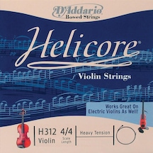 D'addario H312h Helicore 4/4 Keman Tek Teli - A La Notası - Heavy Profesyonel Çok Lifli Çelik Çekirdek, Yüksek Tansiyon İle Güçlü Volüm Ve Hızlı Akort Kararlılığı