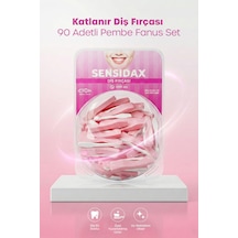 Sensidax Katlanır Diş Fırçası Klinikler Eczaneler 90 Adetli Pembe Fanus Set