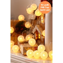 Technosmart 10 Led Pilli Dekoratif Top Işık Zinciri Sarı