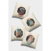Renkli Geometrik Çift Taraflı 4'lü Set Kırlent Kılıfı 4kr033n11 Çok Renkli
