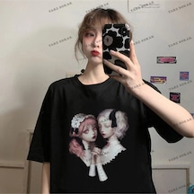 Adrift Y2k Unisex Harajuka Anime Retro Kawai Kuromi T-shirt Kod Rertr Tarzsokak 6655 Siyah
