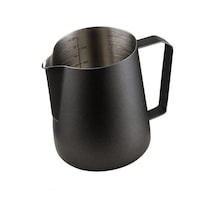 304 Çelik 600 Ml Siyah Teflon Kaplama Kahve Süt Köpürtme Potu Sütlük Pitcher
