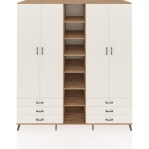 Kronos Dolap 13 Raflı 6 Çekmeceli 2 Askılı 220x59x243 Çam-aytaşı/aytaşı Aytası/aytası