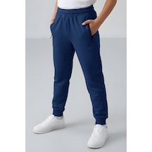 TOMMYLIFE Tommy Life Parlament Fermuarlı Standart Fit İnce Erkek Çocuk Eşofman Alt - 64042 Mavi