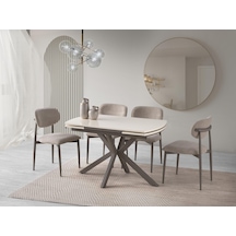 Anka Krem Polo Lak Panel Mutfak Masa Sandalye Takımı 80x120 Krem