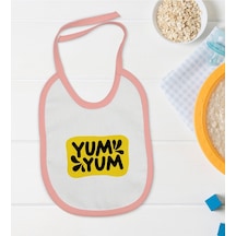 Bk Kids Yum Yum Tasarımlı Pembe Bebek Mama Önlüğü Pembe
