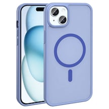 Apple Uyumlu iPhone 13/14 Kılıf M-safe Şarj Özellikli Mat Arka Yüzey Zore Sio Kapak Lila