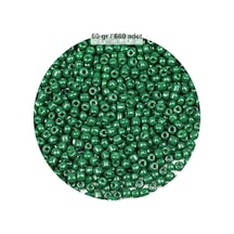 Koyu Yeşil Renk 4 Mm Yaklaşık 660 Adet / 60 Gram Cam Boncuk Oya Yazma Bileklik Ve Kolye