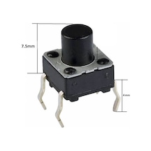 Koodmax-Push Button Buton Tach Switch 6X6 10'Lu Paket - Farklı Boyutlar 6X6 6.5Mm