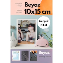 Beyaz-20mm Çerçeve Camlı 10x15 Cm Fotoğraf Resim Çerçevesi Ayaklı Veya Duvara Asma Yatay-dikey 30263128