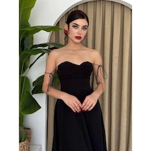 Defymoda Elia İp Askılı Elbise Siyah