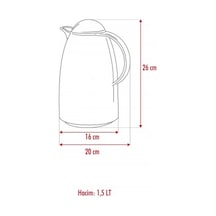 1.5 Lt Isı Yalıtımlı Çay Ve Soğuk Su Termosu Şeffaf 12 Saat Sıcak Tutar& İçi Camdır Beyaz - Şeffaf