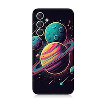 Samsung Galaxy A24 Uyumlu Fantezi Evreninde Renkli Gezegenler Desenli Silikon Kılıf Çok Renkli