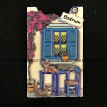 Bodrum Evi Nazar Boncuk Tasarım Buzdolabı Süs Magnet (374160649)