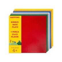 Classic Kırmızı Zemin Plaka, +4 Yaratıcı Oyuncak Yapım Seti 1 Parça 25cmx25cm, Baseplate