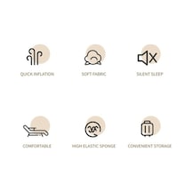 Wondernest Yatağı Yastıklı Şişme Kamp Yatağı Qd-8718 Otomatik Mavi Mat Levoryeou Kişilik Hava Yatağı Açık Gök Ekleme 66x192cm 3cm Altın