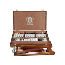 Schmincke : Mussini Yağlı Boya Seti Ahşap Kutu 15 X 35 Ml Tüp White 120 Ml