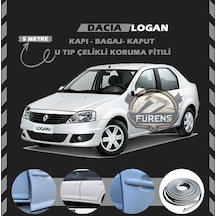 Dacia Logan Oto Araç Kapı Koruma Fitili 5metre Parlak Gri Renk