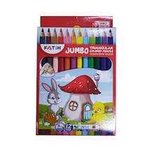 12 Li Jumbo Üçgen Kuru Boya Triangular 1 Paket Jumbo Üçgen Boya Kalemi 12 Renk Kuruboya 12 Renk