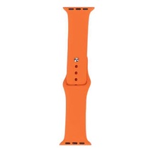 Apple Watch Uyumlu 42mm Band Serisi Klasik Kordon Silikon Strap Kayış - Turuncu