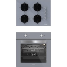 Silverline BO6501S01 - CS5665S01 2'li İkili Gri Cam Ankastre Set